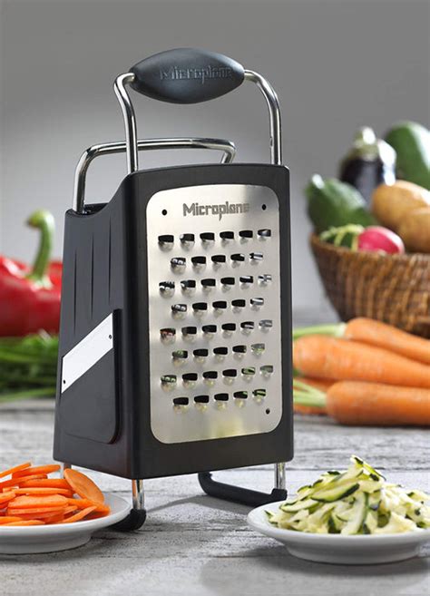 microplane 4-sided stainless steel multi-purpose box grater|microplane elite box grater.